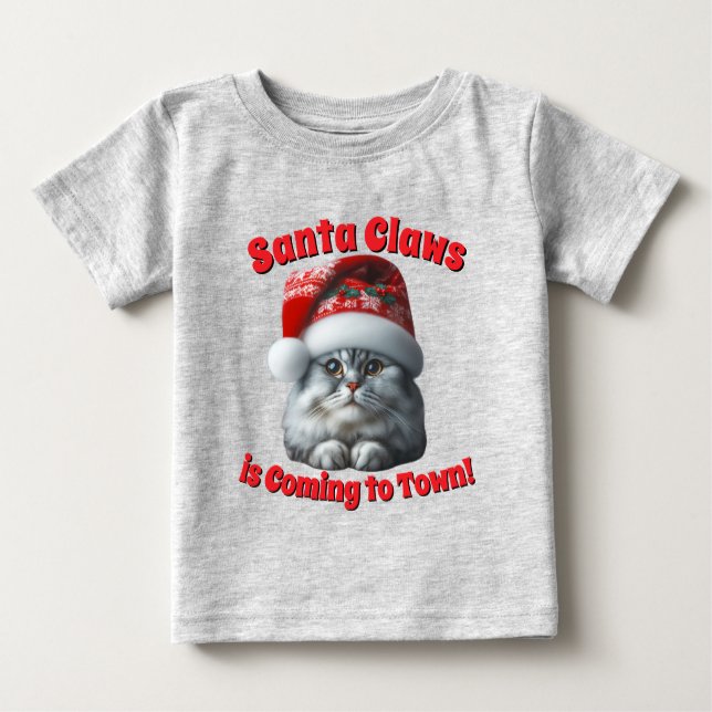 Santa Klo kommer till staden - Festive Kattunge T Shirt (Framsida)