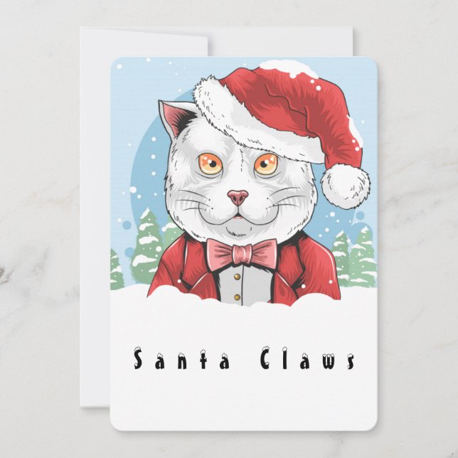 Santa Klo kommer till Town Julkort (Framsida)