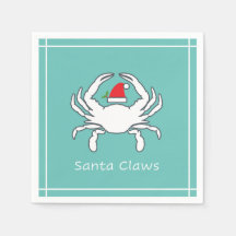 Santa Klo Nautical Helgdag Napkin Seafoam