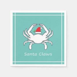 Santa Klo Nautical Helgdag Napkin Seafoam Pappersservett