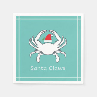Santa Klo Nautical Helgdag Napkin Seafoam Pappersservett