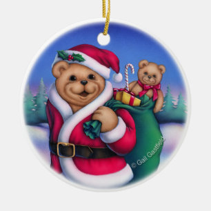Santa kloprydnad julgransprydnad keramik
