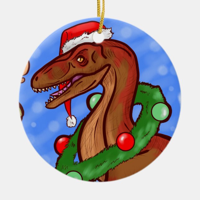 Santa klor julgransprydnad keramik (Framsidan)