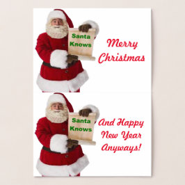 Santa Knows julkort Folierat Kort