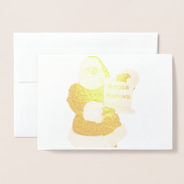 Santa Knows julkort Folierat Kort