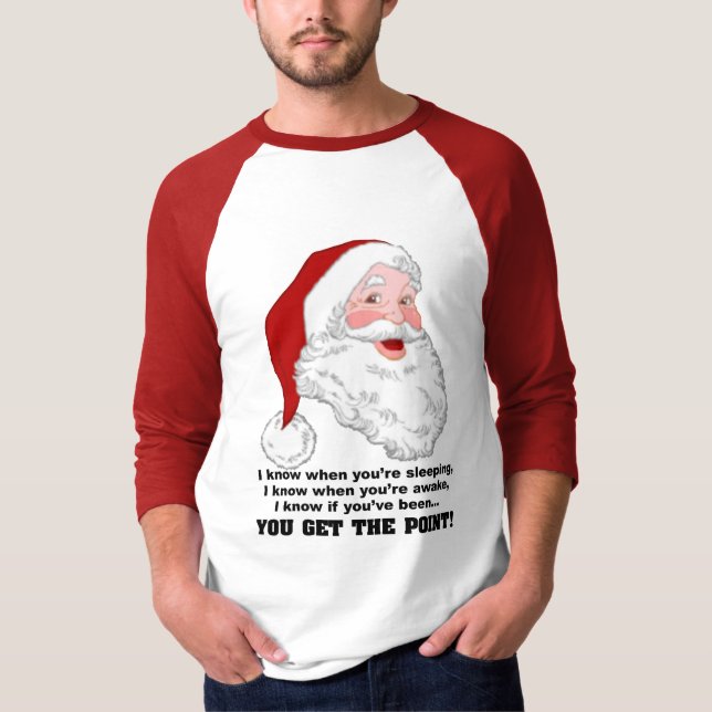 Santa Knows Shirt T Shirt (Framsida)