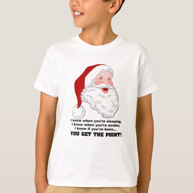 Santa Knows Shirt Tee Shirt (Framsida)