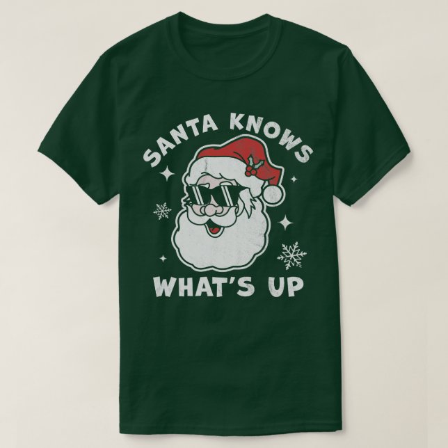 Santa Knows WhUp-Jultomten X T Shirt (Design framsida)