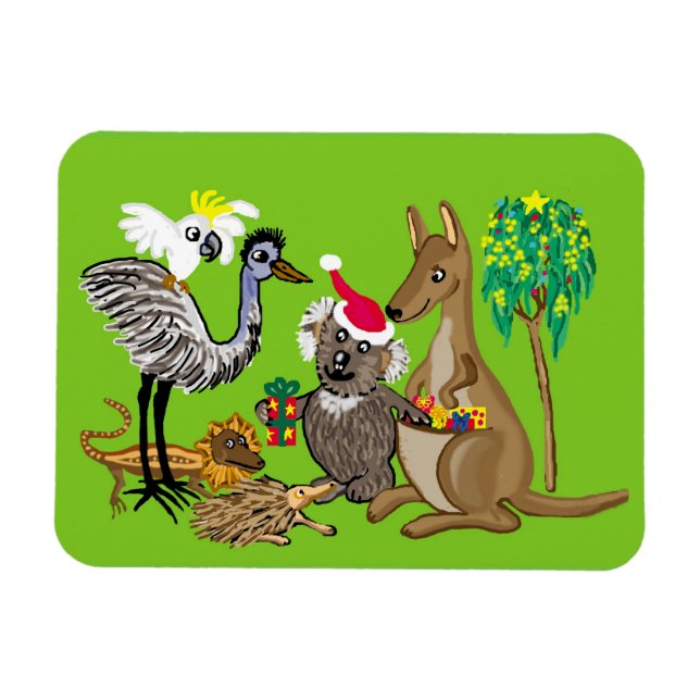 Santa koala Australian jul Magnet (Horisontell)