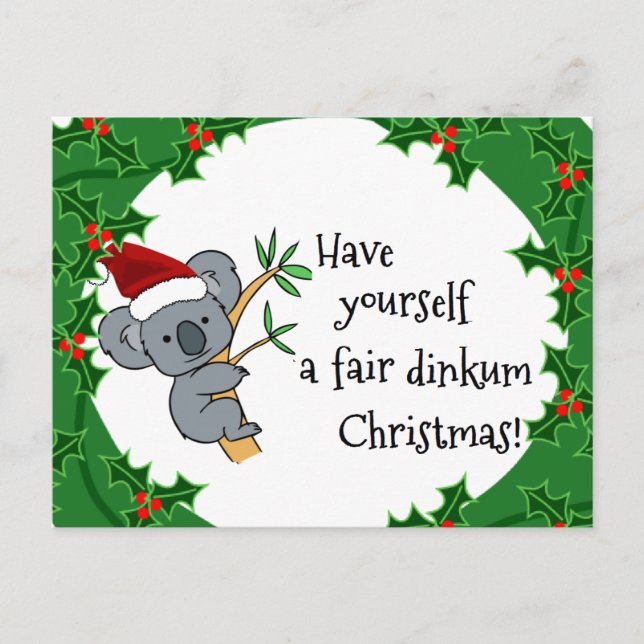 Santa Koala - Fair Dinkum Helg Vykort (Framsida)