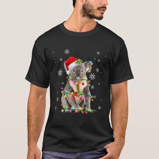 Santa Koala Julgran Light Pajama X Mas Matc T Shirt (Framsida)