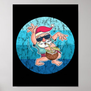 Santa Kokosdryck Vintage Ocean Vatten Jul Poster