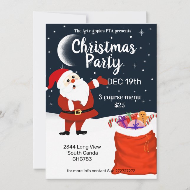 Santa kom och se sanata christmas-marknaden inbjudningar (Framsida)