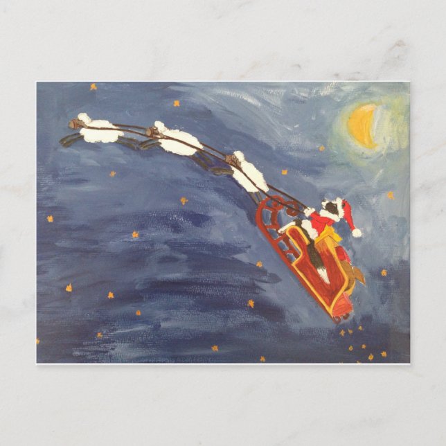 Santa kommer vykort (Framsida)