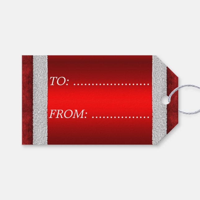 Santa Kostym Red jul Presentetikett (Framsidan (Horisontell))