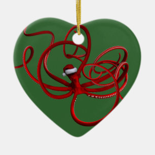 Santa Kraken Julgransprydnad Keramik