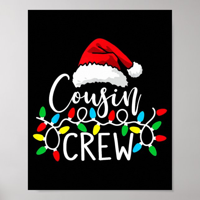 Santa Kusin Crew Julmatchande Pyjamas För K Poster (Framsidan)