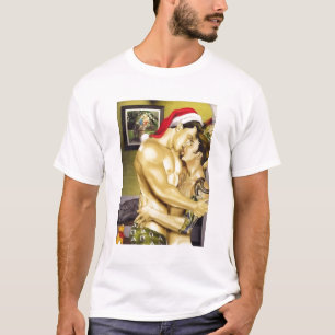 Santa kyssT-tröja (bekläda och dra tillbaka), Tee Shirt
