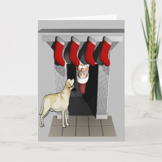 Santa labböverrrakning helgkort (Framsida)