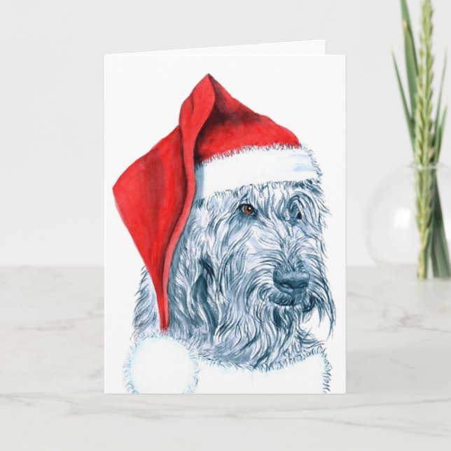 Santa Labradoodle Greeting Cards Helgkort (Framsida)