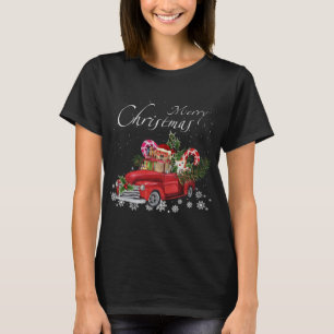 Santa Labrador Hund Riding Red Lastbil Merry Chris T Shirt