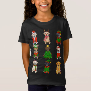 Santa Labrador Julgran Ljus ELF Reindeer T Shirt