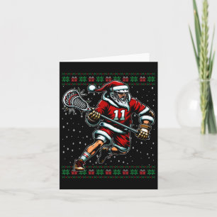 Santa Lacrosse Ugly jul Sweater Kort