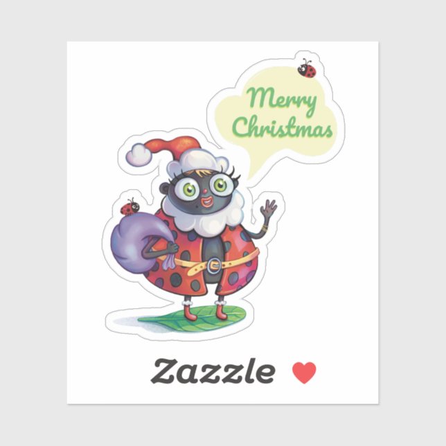 Santa Ladybug jul Klistermärken (Ark)