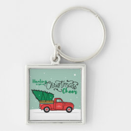 Santa Land jul Art Overly Land Christm Fyrkantig Silverfärgad Nyckelring