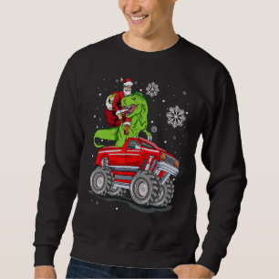 Santa Lastbil TRex Kids jul Dinosaur Rex Boys Lång Ärmad Tröja