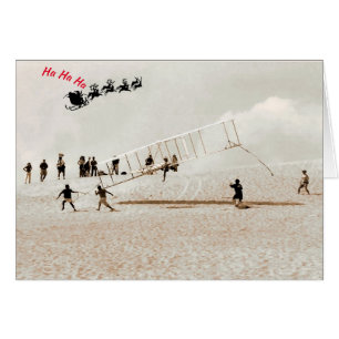 Santa Laughs vid Wright Brothers Hälsningskort