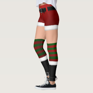 Santa Leggings Den vackra juldräkten Leggings