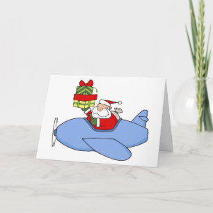 Santa Leverans av Presenter i flygplanet Helgkort