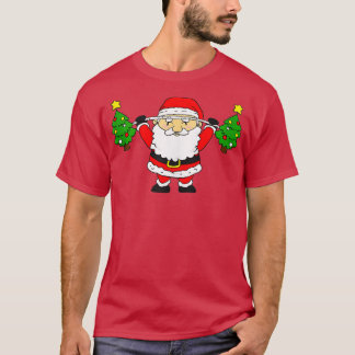 Santa Lifte julrees Funny Snatch Barbell T Shirt