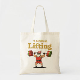 Santa Lifting Weights Tygkasse