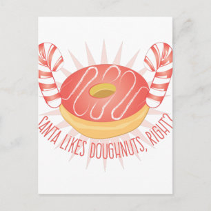 Santa Likes Doughnut Helg Vykort