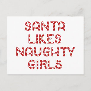 Santa Likes Naughty Girls Helg Vykort
