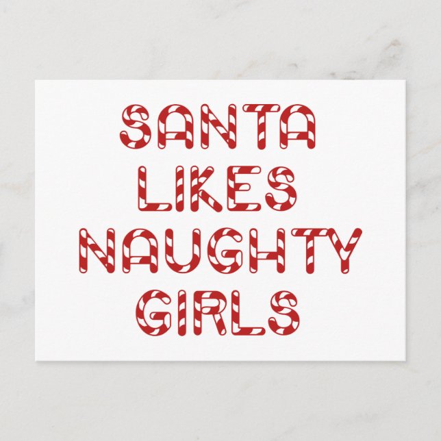 Santa Likes Naughty Girls Helg Vykort (Framsida)