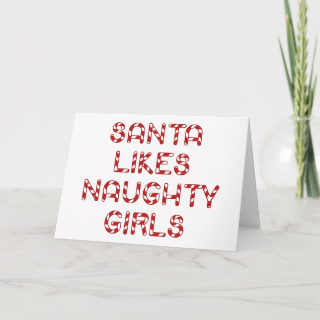 Santa Likes Naughty Girls Helgkort (Framsida)