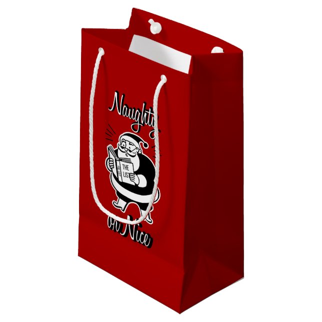 Santa List Naughty eller Nice jul Gift Bag (Framsidan Vinklad)