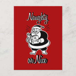 Santa List Naughty eller Nice julkort Helg Vykort