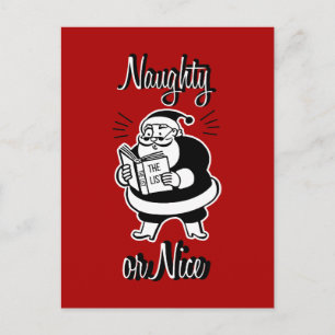 Santa List Naughty eller Nice julkort Helg Vykort