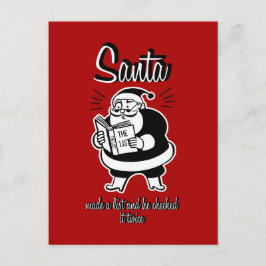 Santa List Naughty eller Nice julkort Helg Vykort