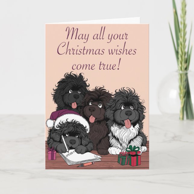 Santa list och jultomten Önskemål Helgkort (Framsida)