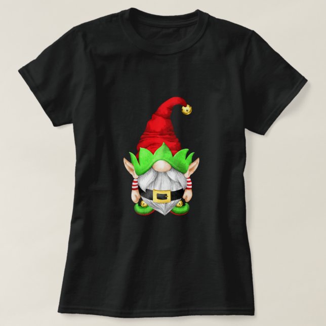 Santa Little Helper med Elf Öron Finny jul T Shirt (Design framsida)