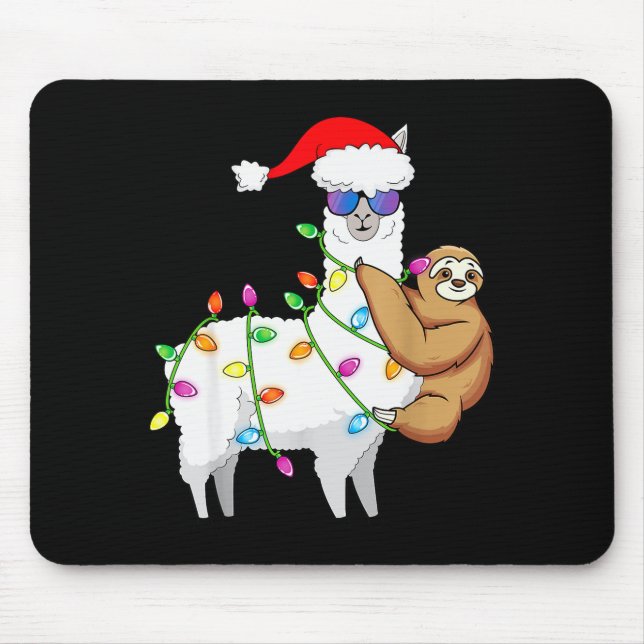 Santa Llama Xmas Funny Llama Sloth Christmas  Musmatta (Framsidan)