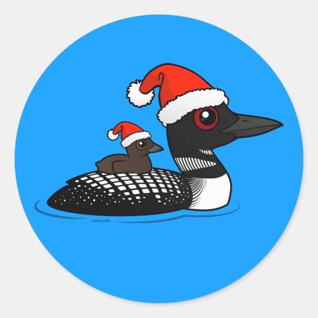 Santa Loon Runt Klistermärke (Framsida)