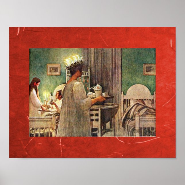 Santa Lucia Scandinavian Winter Helgdag Poster (Framsidan)