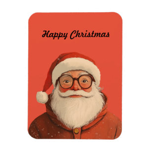 Santa   Lycklig julkort Magnet