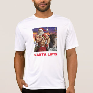 Santa lyfter vitt-skjortan t shirt